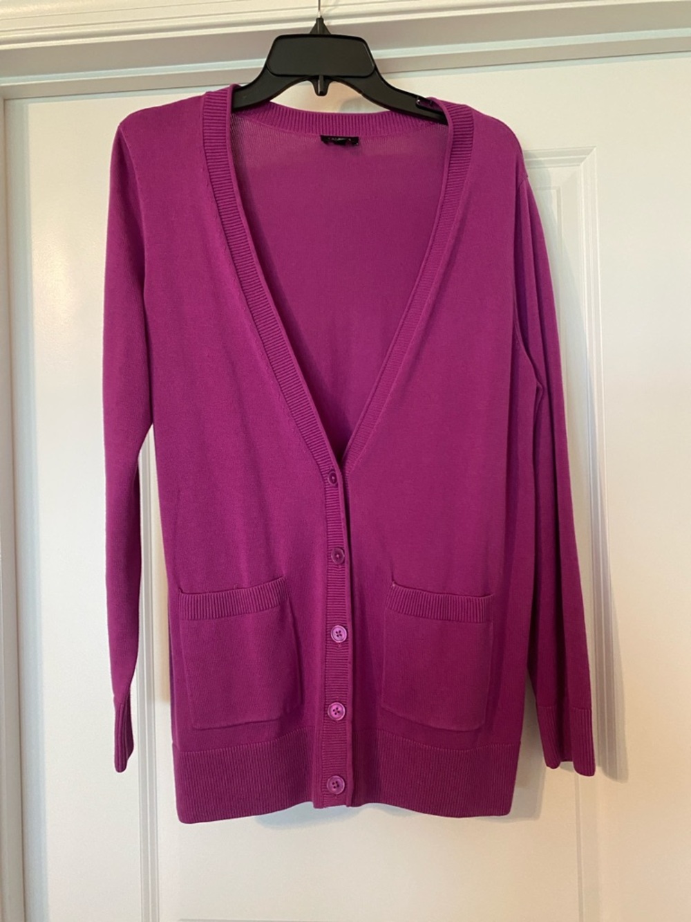 Talbots Bright Magenta Button-Front Cardigan